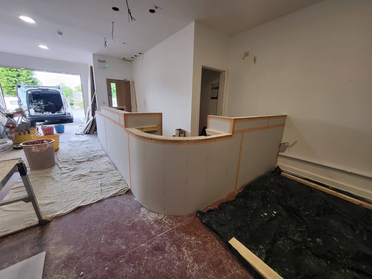 Coffee bar before plastering